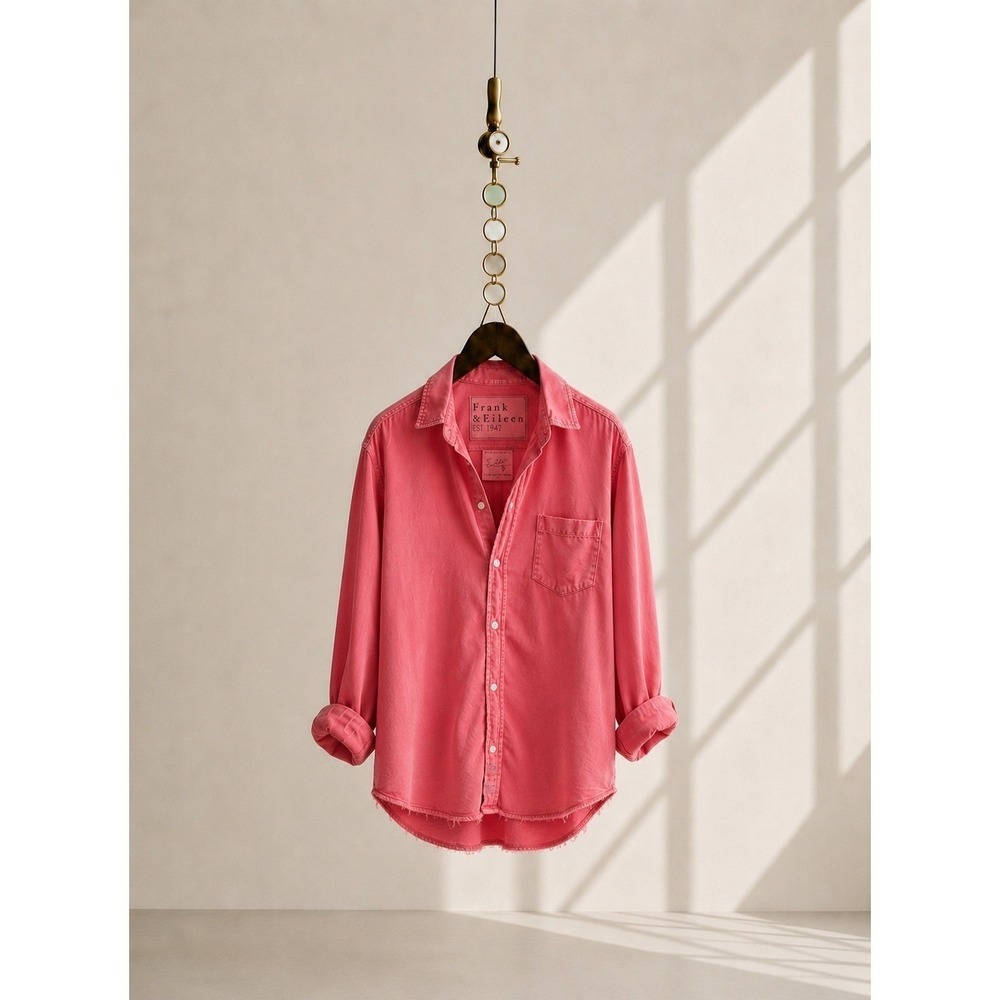 Frank & Eileen Eileen Famous Denim‎ Shirt Watermelon Pink XS USA Italy